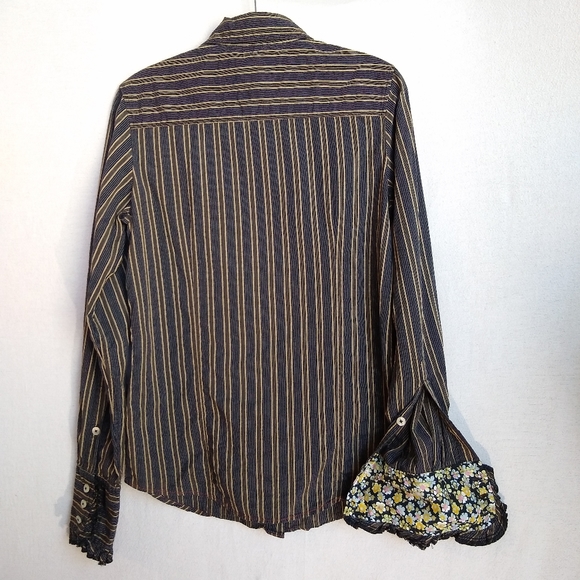 7 For All Mankind Pinstripe Button Up Shirt - Picture 2 of 7